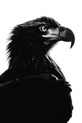 Canvas Print - Majestic eagle captured in black and white. Suitable for various projects