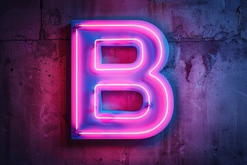 Poster - Neon sign with letter 