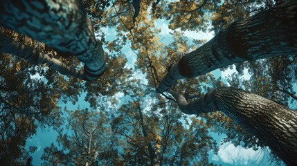 Aufkleber - Group of tall trees in a forest. Perfect for nature and environmental themed designs