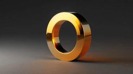 Aufkleber - A shiny golden ring resting on a smooth gray surface. Ideal for jewelry or luxury product concepts