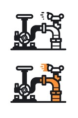 Poster - Image of a couple of pipes that are connected together. Suitable for industrial and plumbing concepts
