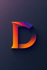 Poster - A letter D made up of vibrant colored paper. Perfect for educational materials or craft projects