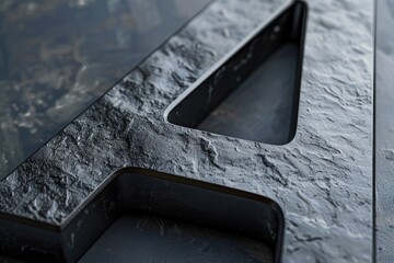 Aufkleber - Close-up of a metal letter on a table, suitable for office or communication concepts