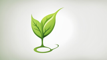 Wall Mural - a stylized logo of a green plant.