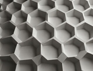 Modern Minimalism, Wide Hexagon Pattern in Clean White