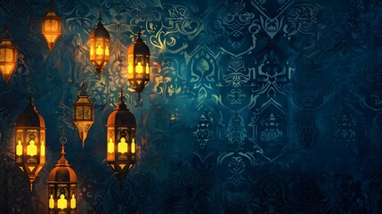 Wall Mural - Islamic background pattern concept with copy space for text poster
