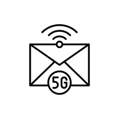 Poster - 5G mail outline icons, minimalist vector illustration ,simple transparent graphic element .Isolated on white background