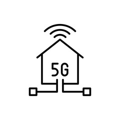 Poster - 5G network outline icons, minimalist vector illustration ,simple transparent graphic element .Isolated on white background
