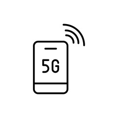 Poster - 5G mobile outline icons, minimalist vector illustration ,simple transparent graphic element .Isolated on white background