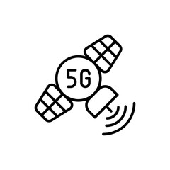 Poster - 5G network outline icons, minimalist vector illustration ,simple transparent graphic element .Isolated on white background