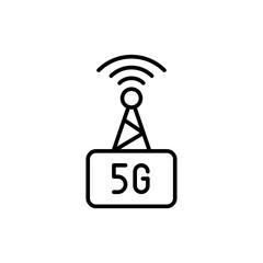 Poster - 5G network outline icons, minimalist vector illustration ,simple transparent graphic element .Isolated on white background