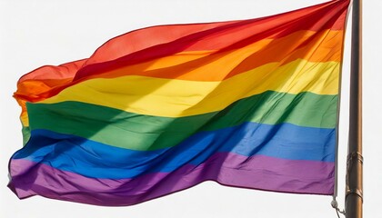 Wall Mural - lgbt flag on white background, queer lgbtq pride month, parade, june 1