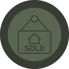 Poster - Sold Line Green Circle Icon