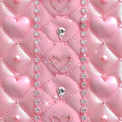 Wall Mural - pink diamond heart background