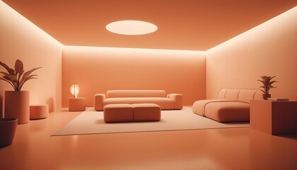 Wall Mural - Photo interior modern design room 3D illustration