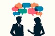 © LuIvDa - Trocando Ideias e Soluções: Colaboração empresarial através de mensagens e debate. Empreendedores compartilham novas perspetivas em conversas