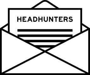 Canvas Print - Envelope and letter sign with word headhunters as the headline