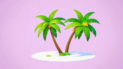 Wall Mural - tropical island with palm tree