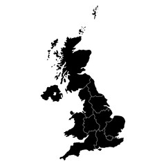 Poster - The United Kingdom of Great Britain and Northern Ireland map, detailed web vector illustration