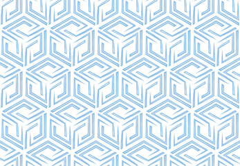 Abstract geometric pattern. A seamless vector background. White and blue ornament. Graphic modern pattern. Simple lattice graphic design