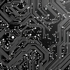 Wall Mural - microchip pattern, electronic pattern, vector illustration computer digital technology background texture