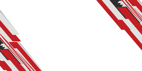 Wall Mural - Abstract corporate banner web design red and white geometric diagonal on white background technology concept