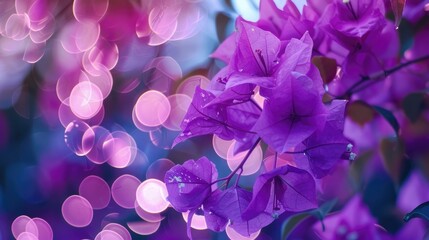 Sticker - Purple Bougainvillea glabra flowers in outdoor close up