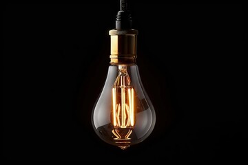 Wall Mural - Antique Edison style filament light bulb for decoration.