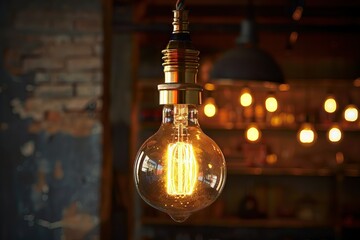 Wall Mural - Vintage Edison style light bulb for decorative lighting.