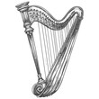 © NikahGeh - ancient harp with engraving style