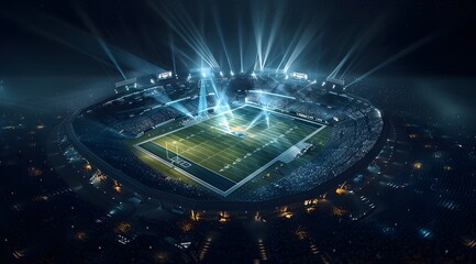 American football stadium at night