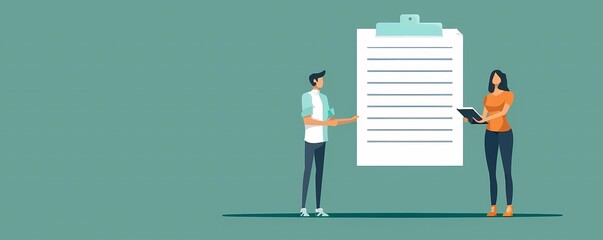 Picture a flat design of an employee feedback form
