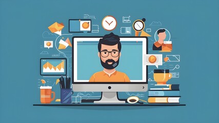 Computer Education Illustration