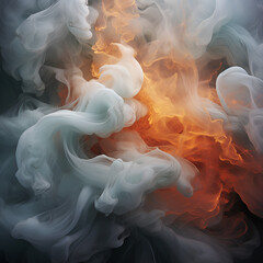 Close up shot of smoke and water with a snowy plant.