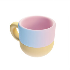 Poster - cup, icon in 3D style on a white background