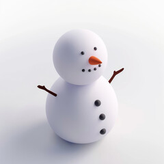 Canvas Print - snowman icon in 3D style on a white background