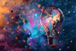 © Mikki Orso - Vibrant startup concept - abstract lightbulb of creativity - innovative artwork for inspiration