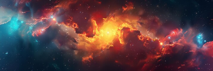 Cosmos background with stardust, nebula and stars. Galaxy backdrop. Infinite universe, milky way