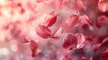 Wall Mural - beautiful pink petals floating