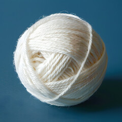 Poster - a white ball of yarn, solid background color