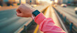 © oswasa - close up hand woman use smartwatch for health tracking at running