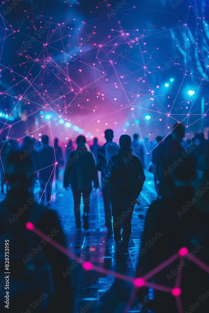 Digital and Technology Group concept, people and crowd connected to ...