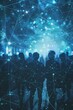 © Media Srock - Digital and Technology Group concept, people and crowd connected to internet, big data and virtual reality.