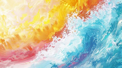 Wall Mural - impressionist pastel abstract texture sunny wave illustration for travel and cruise digital art background