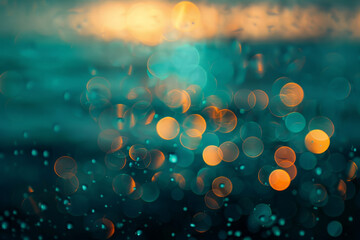 Poster - The image is a blurry, colorful, and abstract representation of a body of water