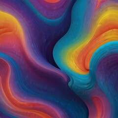 Wall Mural - Liquid shapes abstract holographic 3D wavy background Generative AI 