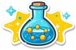 © Leo - Vibrant scientific flask with a magical potion, set against a starry backdrop, ideal for themes of discovery and experimentation