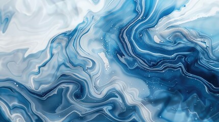 Wall Mural - blue and white marble abstract background
