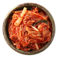 Traditional kimchi dish, fermented Korean vegetables, spicy and tangy flavor, served as a side dish