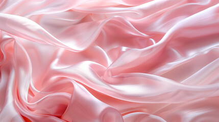 Wall Mural - Close-Up of Soft Pink Silk Fabric